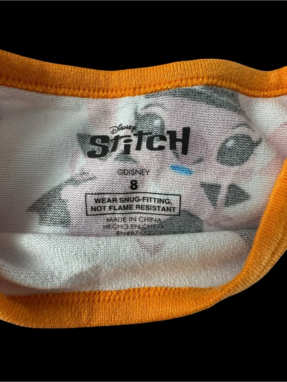 Disney Stitch Kids Halloween Pajama Set with Orange Trim and